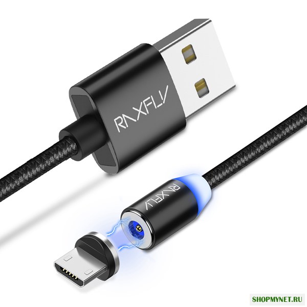 RAXFLY Micro USB LED Магнитный плетеный зарядный кабель 1 м для Xiaomi Redmi 5 Plus Примечание 4X 5 S7