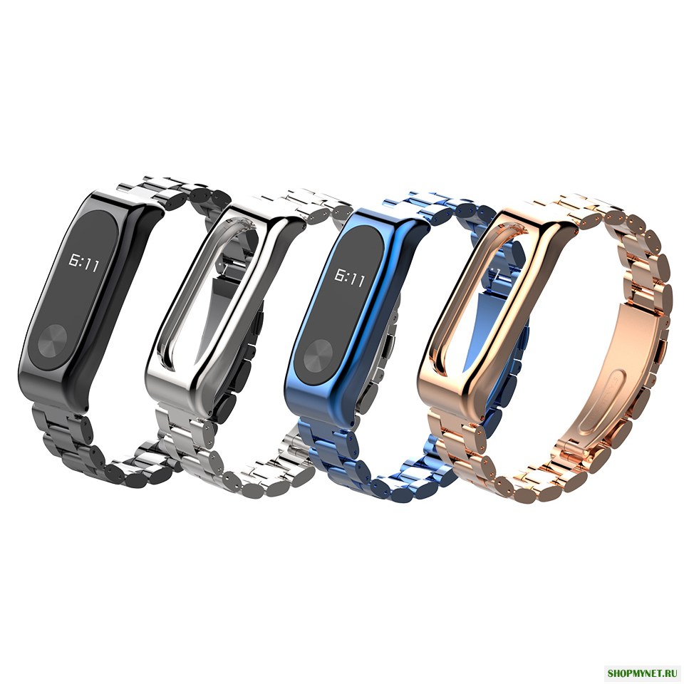 Mijobs Classic Металлические наручные часы с тремя бусинами Стандарты для Xiaomi mi band 2 Smart Watch