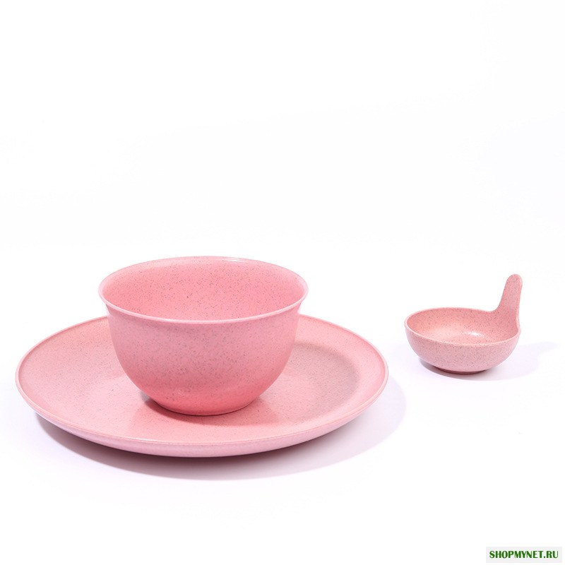 3psc / Set Bowl Пластина Костюм для риса Пластина Spice Пластина Premium Пшеничная солома Cookware