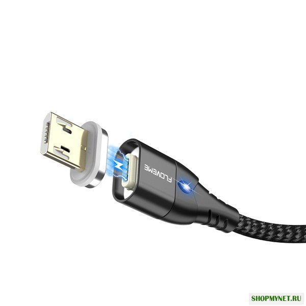 FLOVEME 3A Micro USB LED Магнитный плетеный зарядный кабель для зарядки 1M для Смартфон iPad Pro Tablet
