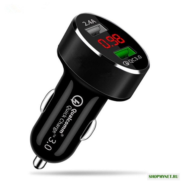 Bakeey 18W QC3.0 Dual USB Fast Авто Зарядное устройство с LED Монитор Для iPhone X 8Plus Oneplus 6 Xiaomi 6 S9