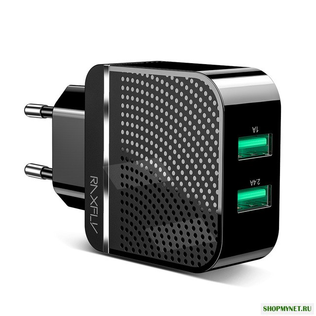RAXFLY 2.4A Двойной USB-порт зарядное устройство телефона ЕС Plug для OnePlus 6T Pocophone f1 S9 Xiaomi Mi8 Note 9