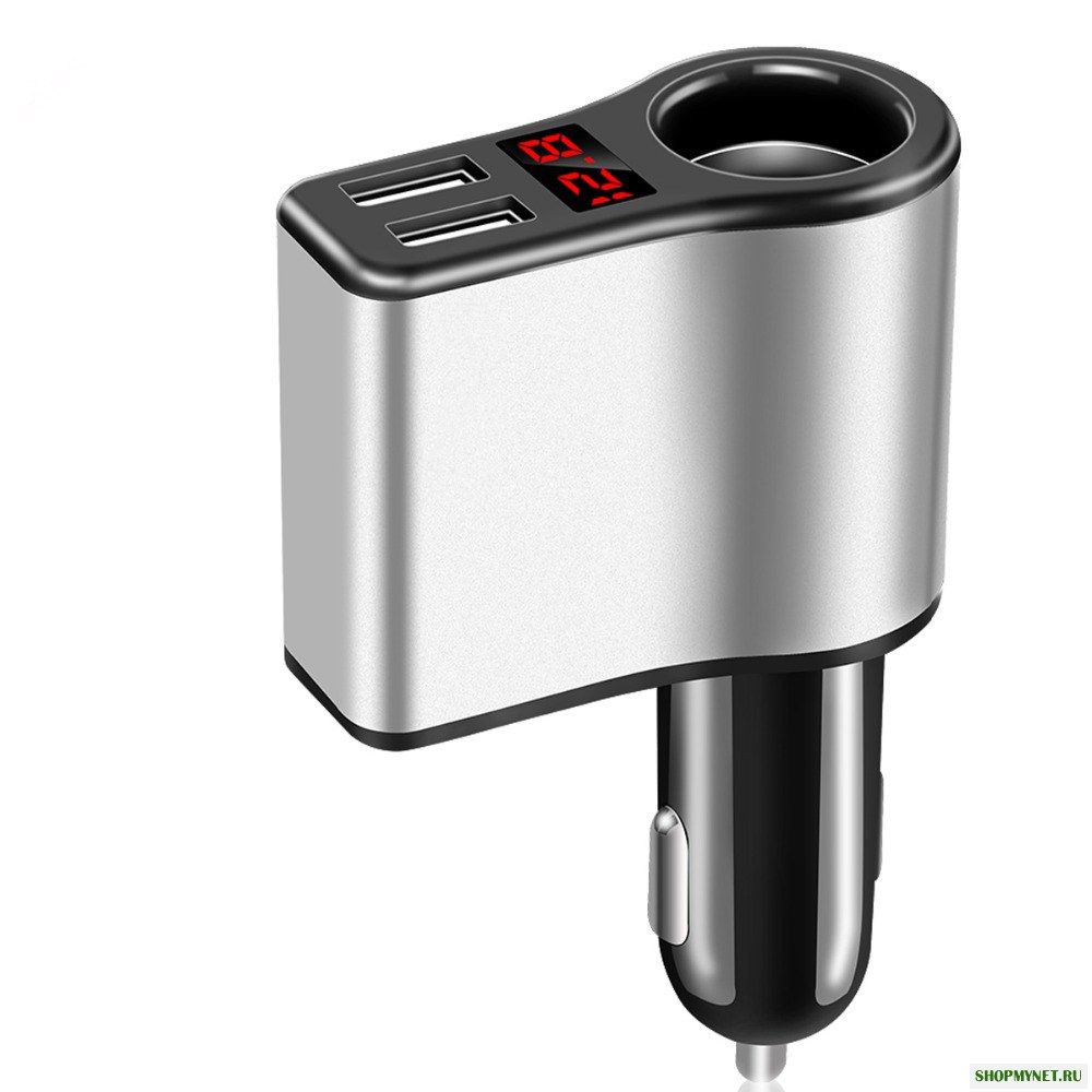 3.1A 2 порта USB Быстрая зарядка Авто Зарядное устройство с OLED Дисплей Прикуриватель для iphone X 8 / 8Plus