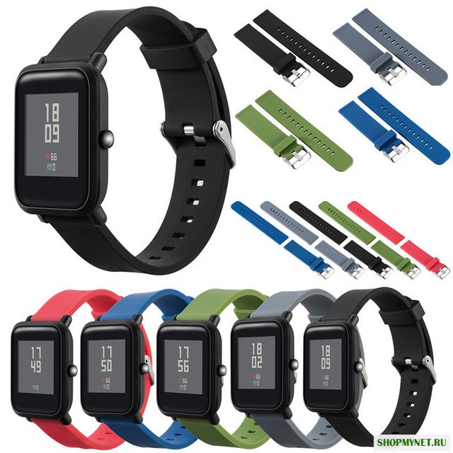 Mijobs Color Силиконовый Запасной ремень для Xiaomi Amazfit Bip BIT PACE Lite Youth Smart Watch