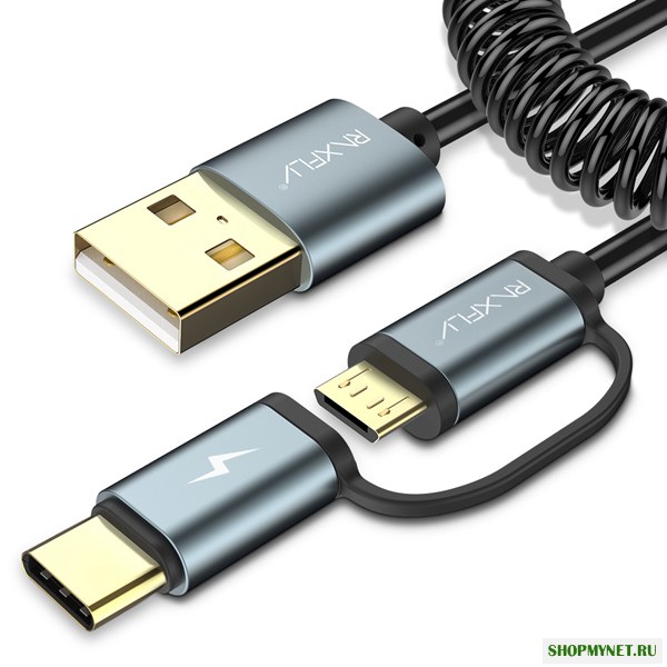 RAXFLY 2.8A 2 in 1 Type C Micro USB с QC3.0 2.0 Быстрый зарядный кабель для передачи данных Oneplus 5t Xiaomi 6