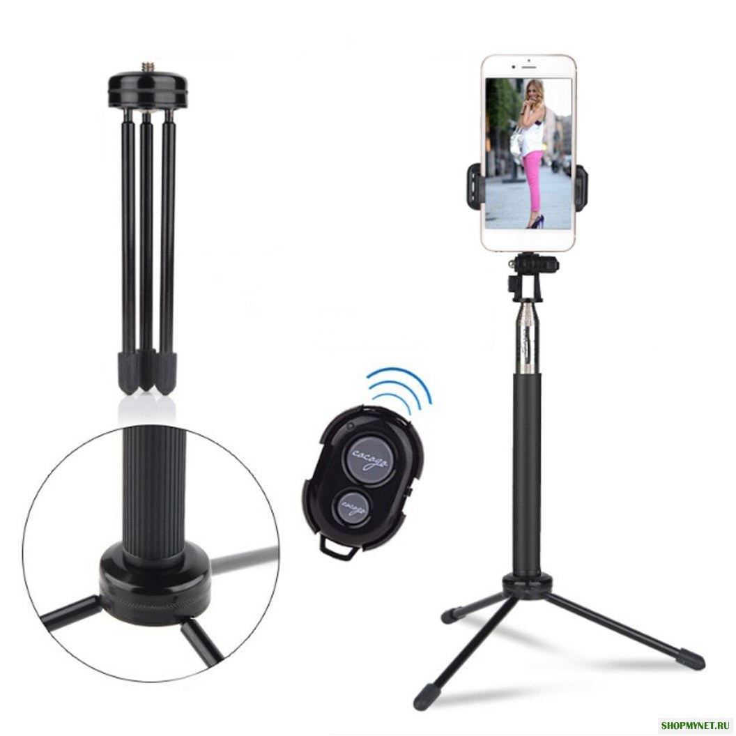 Bakeey Bluetooth Автоспуск Shutter Selfie Палка Штатив Для Gopro Sport камера сотовый телефон