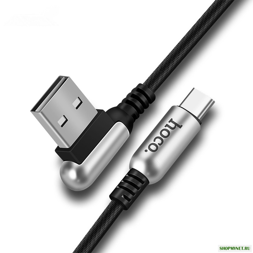 HOCO 90-градусный цинковый сплав USB Type-C Телефонный кабель 2.4A Быстрый зарядный кабель для Samsung S9 S8 Note 8
