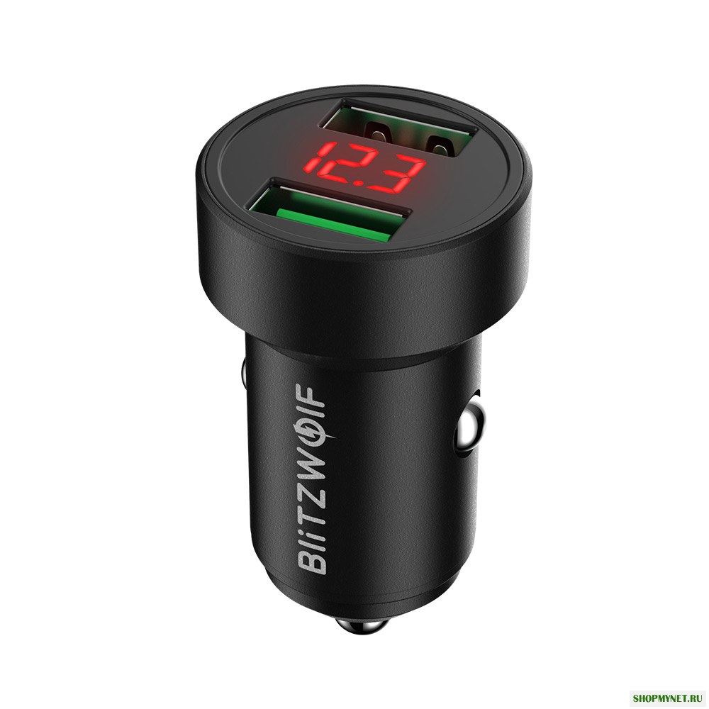 BlitzWolf® BW-SD6 24 Вт QC3.0 QC2.0 Dual USB Mini Авто Зарядное устройство для iPhone 11 Pro XS для Samsung Xiaomi Mi8 Pocophone F1
